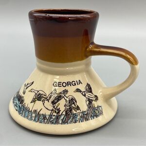 Vintage Georgia Duck Ceramic Travel Wide Bottom Coffee Tea Mug Spill Proof